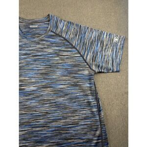 OGIO Endurance Mens Athletic T Shirt Striped‎ Blue Gray Short Sleeve